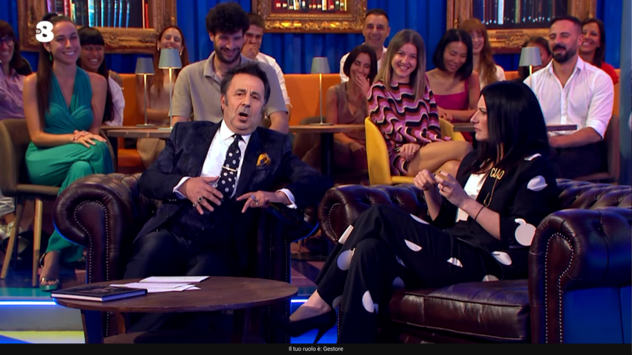 Il Mago Forrest e Laura Pausini al Gialappa Show (Fonte Tv8)