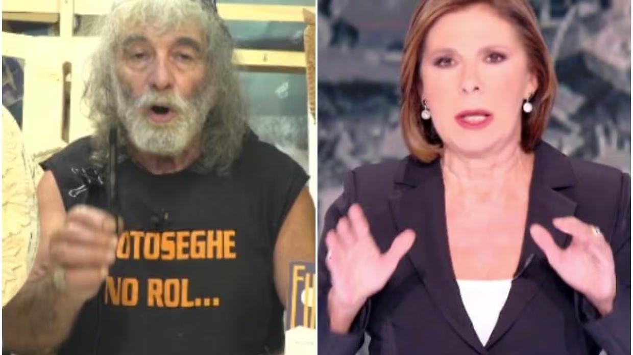 Bianca Berlinguer e Mauro Corona (Fonte Mediaset)
