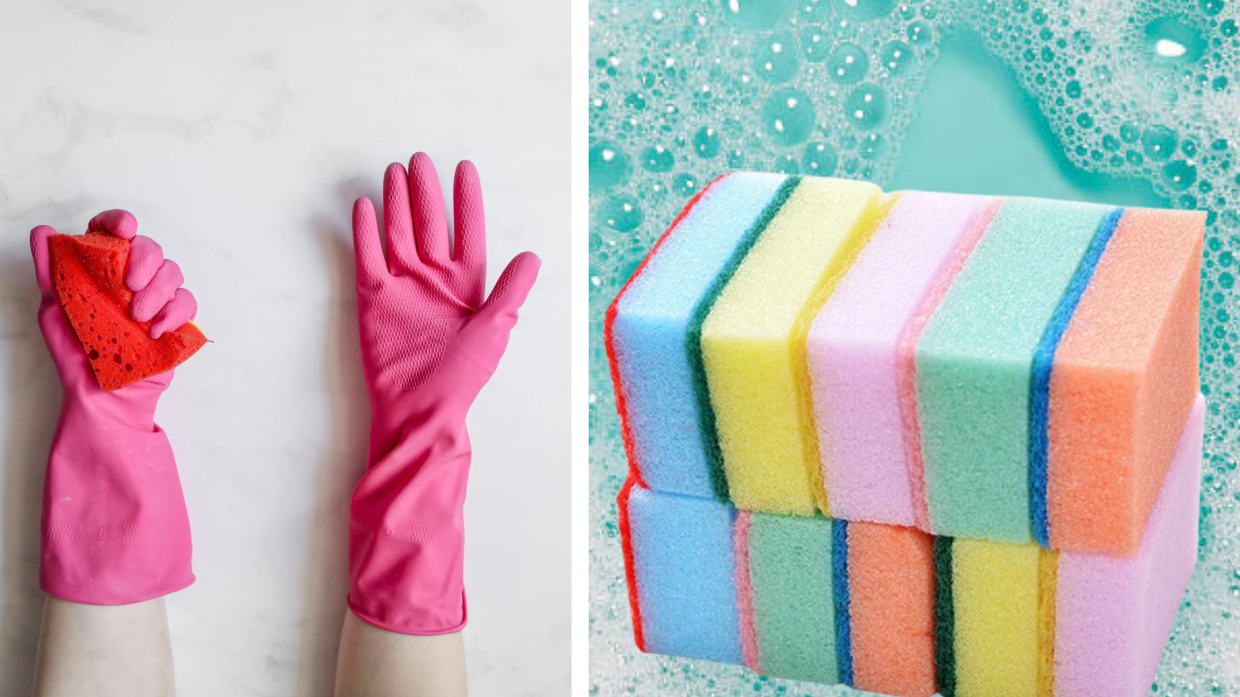 Perché le spugne da cucina sono colorate? Svelato il motivo