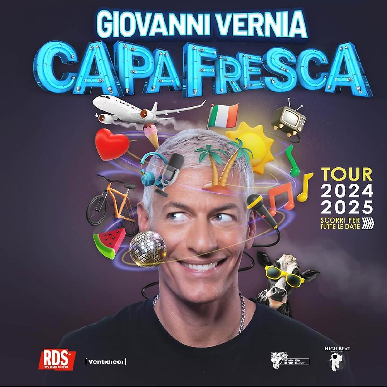 'Capa Fresca'; lo spettacolo di Giovanni Vernia torna al Teatro Celebrazioni 