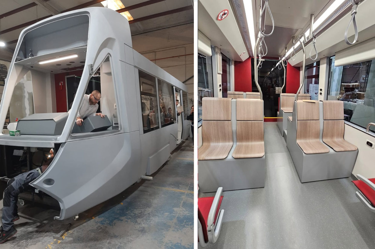 Svelati gli interni del nuovo tram rosso-oro