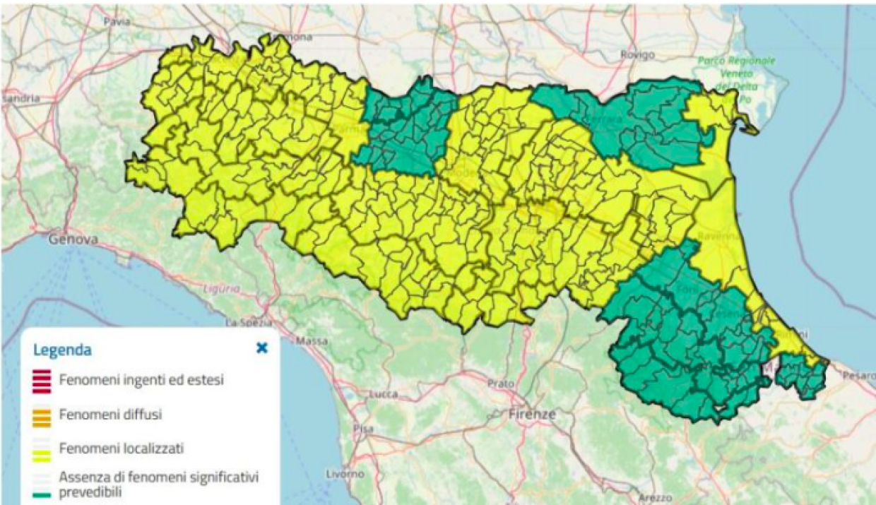 Allerta gialla nel bolognese: fiumi in piena e rischio frane