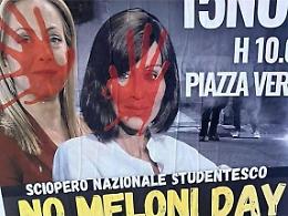 Manifesti insanguinati contro Meloni e Bernini, la Ministra: "La violenza non ha nulla a che vedere con la democrazia"