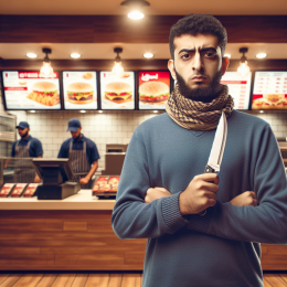Terrore al fast-food; immigrato col coltello ferisce due persone