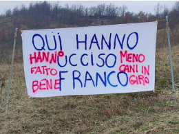 Imbrattato lo striscione in memoria di Franco: "L'uccisione, un’azione premeditata"