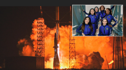Missione spaziale Blue Origin: equipaggio femminile torna a terra dopo un volo suborbitale