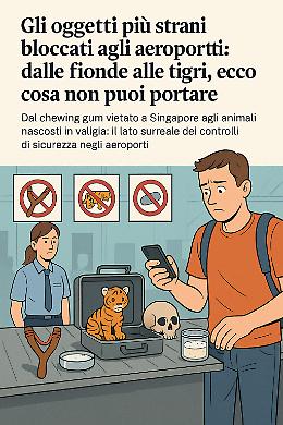 Gli oggetti più strani bloccati agli aeroporti: dalle fionde alle tigri, ecco cosa non puoi portare