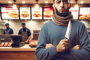 Terrore al fast-food; immigrato col coltello ferisce due persone