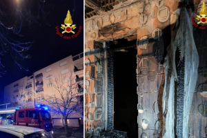 Incendio a Imola: quattro intossicati e gravi danni in un appartamento-FOTO