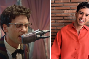 Francesco Del Gaudio nei panni di Peppino di Capri nel film Champagne in onda su Rai1