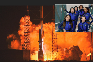 Missione spaziale Blue Origin: equipaggio femminile torna a terra dopo un volo suborbitale