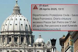 Allarme It-alert per la chiusura di Piazza San Pietro, scoppia la polemica